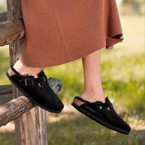 Birkenstock Boston Black Shearling Lined Clog Size 40 US 9